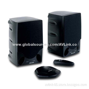 2.4GHz Wireless Splash-proof Stereo Loudspeakers with Remote Control and Transmitter